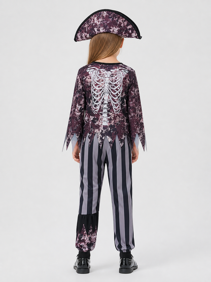 Children’s Skeleton Jumpsuit Costume — Pirate Cosplay back view