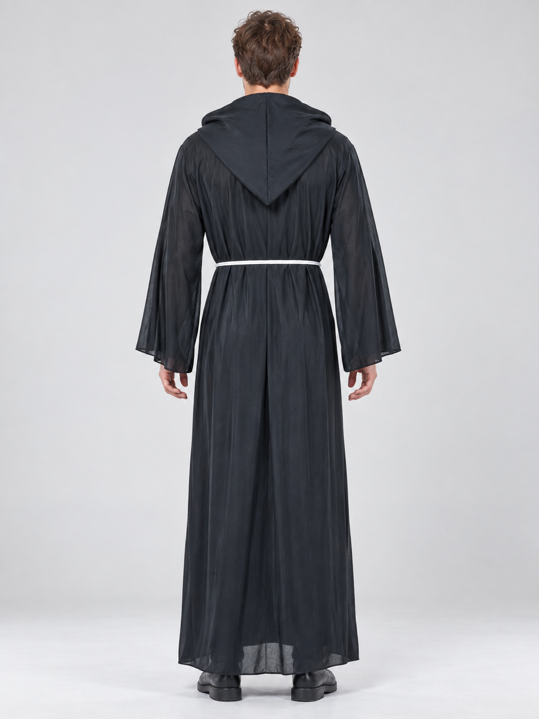 Black Vampire Costume with Hood and Belt