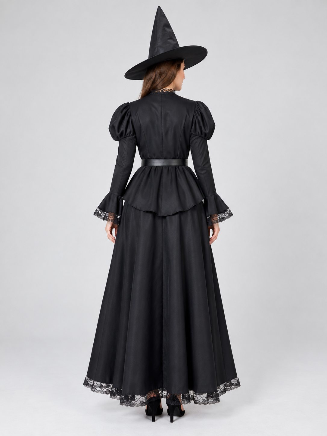 Black Witch Costume with Dress, Hat, and Belt