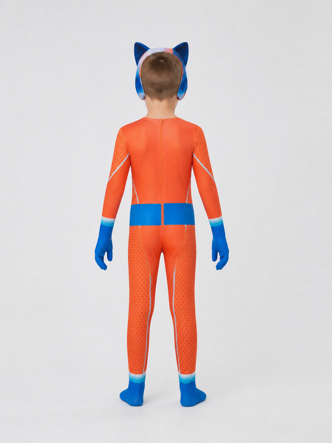 SuperKitties Cosplay Costume: Hooded Jumpsuit back view