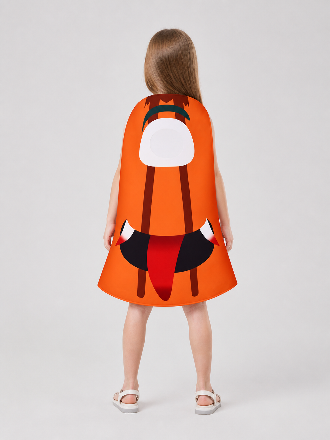 Carnival Grass Block Cape in Pixel Style back view