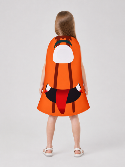 Carnival Grass Block Cape in Pixel Style back view