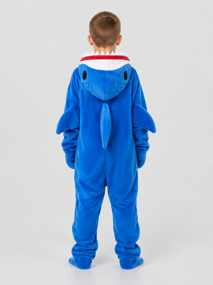 Shark Onesie Pajama with Hood and Fins
