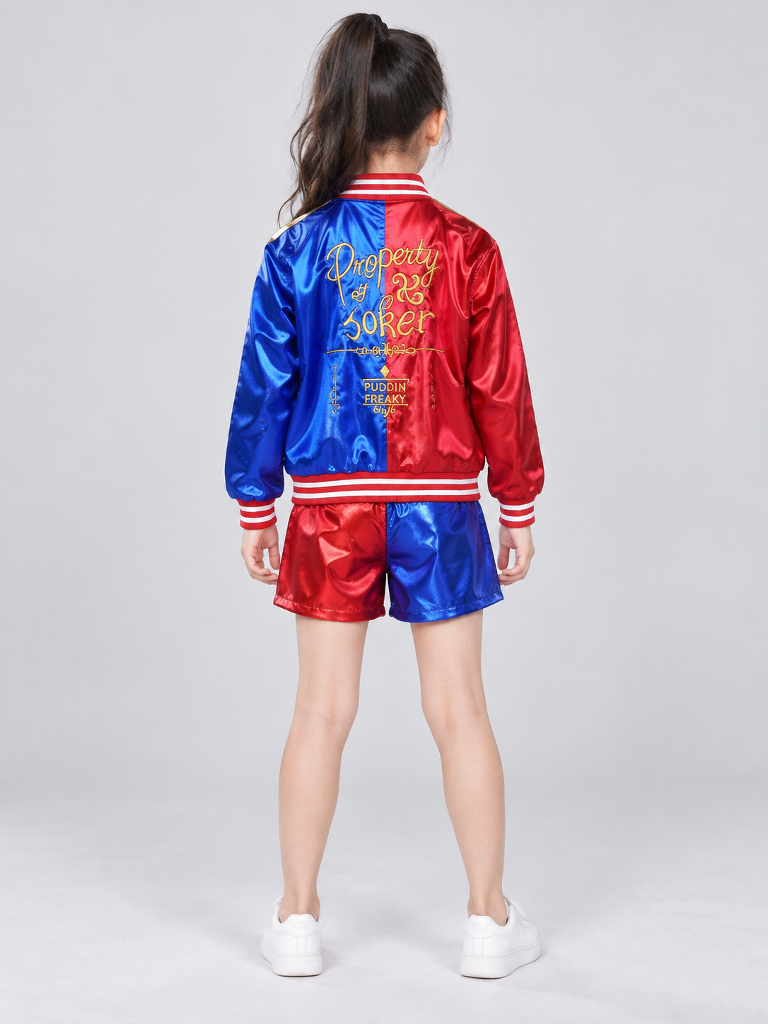 Joker Cosplay Costume: Jacket, T-Shirt, and Shorts