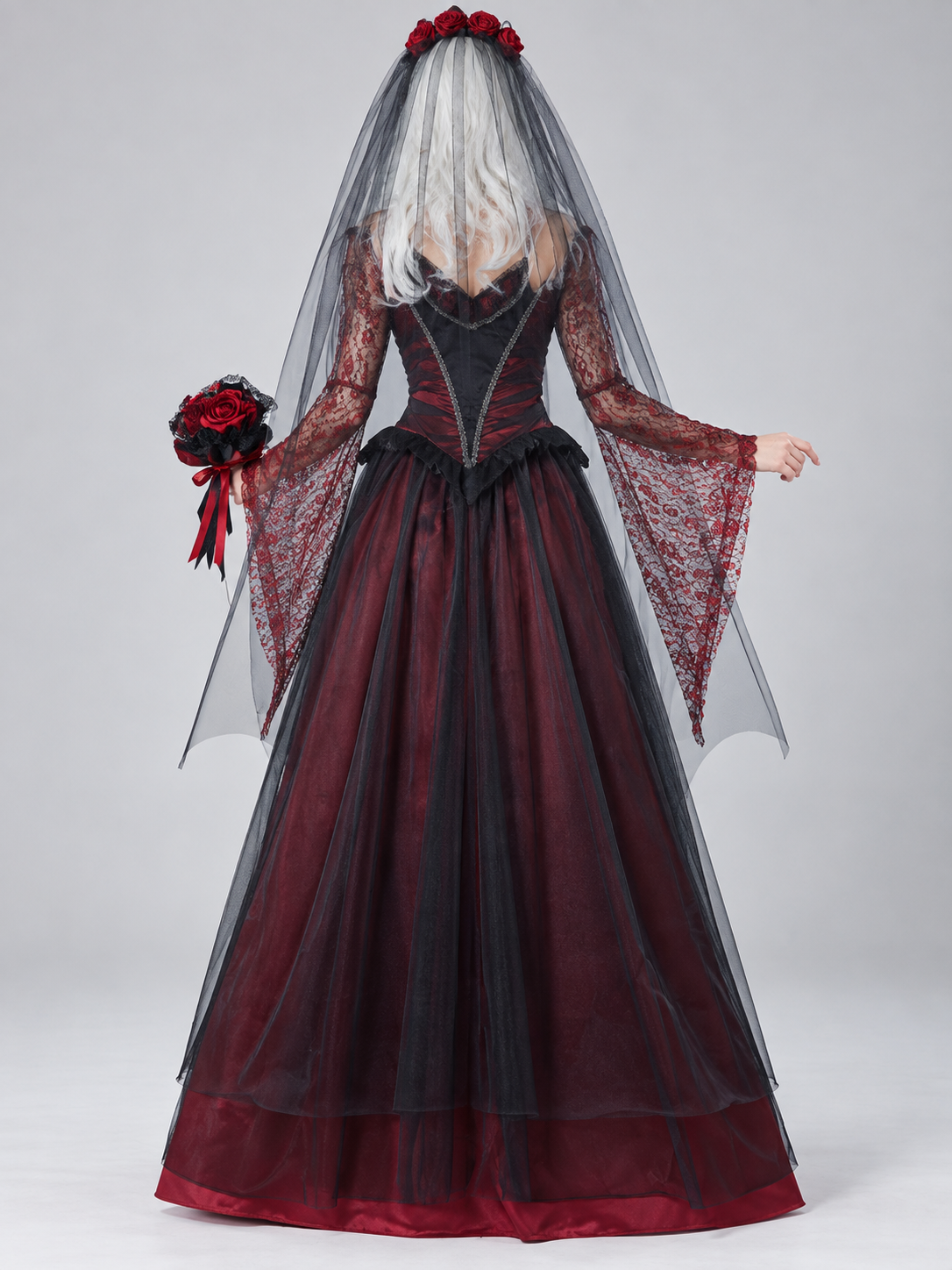 Vampire Costume with Veil and Choker