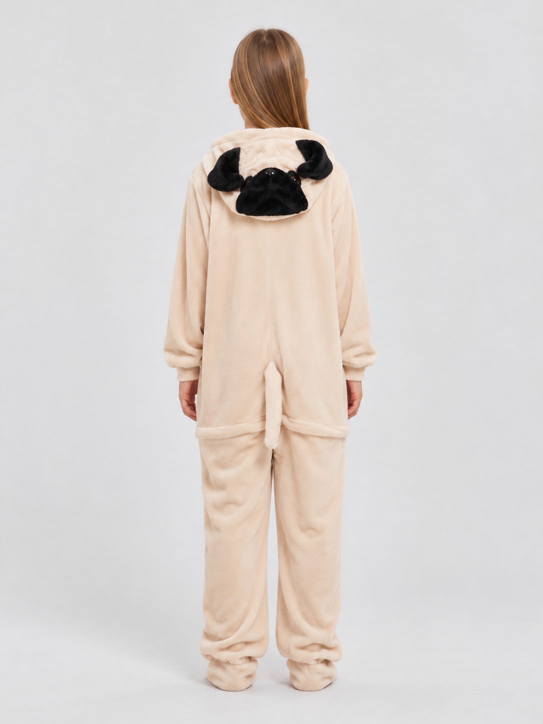Hooded Pajama Jumpsuit with Dog Face
