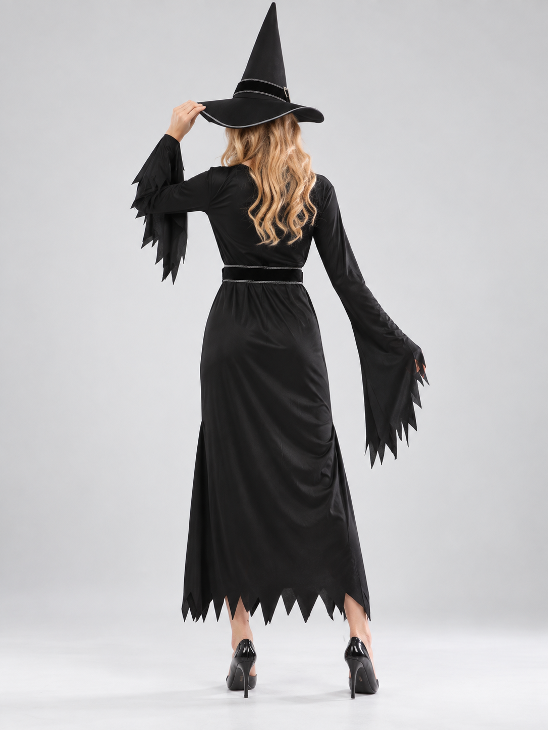 Witch Costume: Black Dress, Hat, Belt