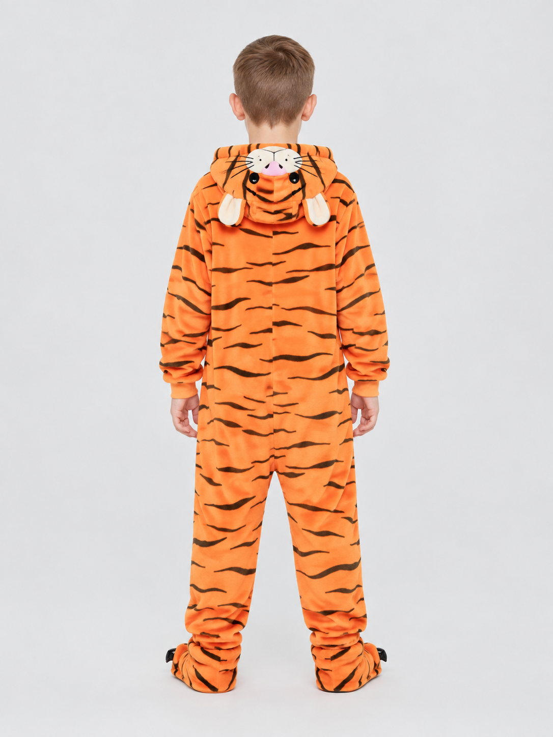 Kids' Tiger Hooded Fleece Kigurumi Pajama