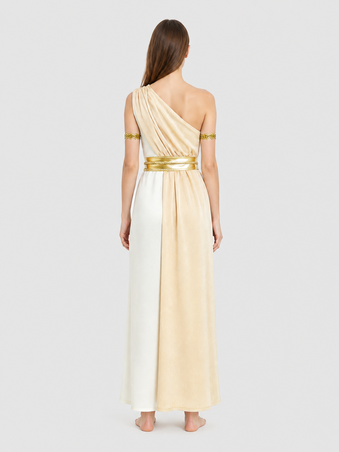 Ancient Greece Costume, White and Gold Robe for Halloween back view
