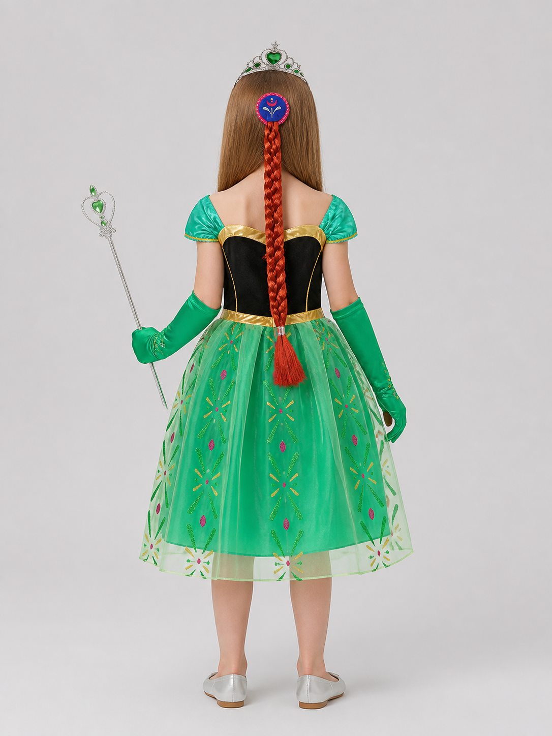 Anna Costume with Crown and Wand for Children Ages 2–8 back view