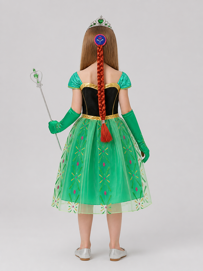Anna Costume with Crown and Wand for Children Ages 2–8 back view