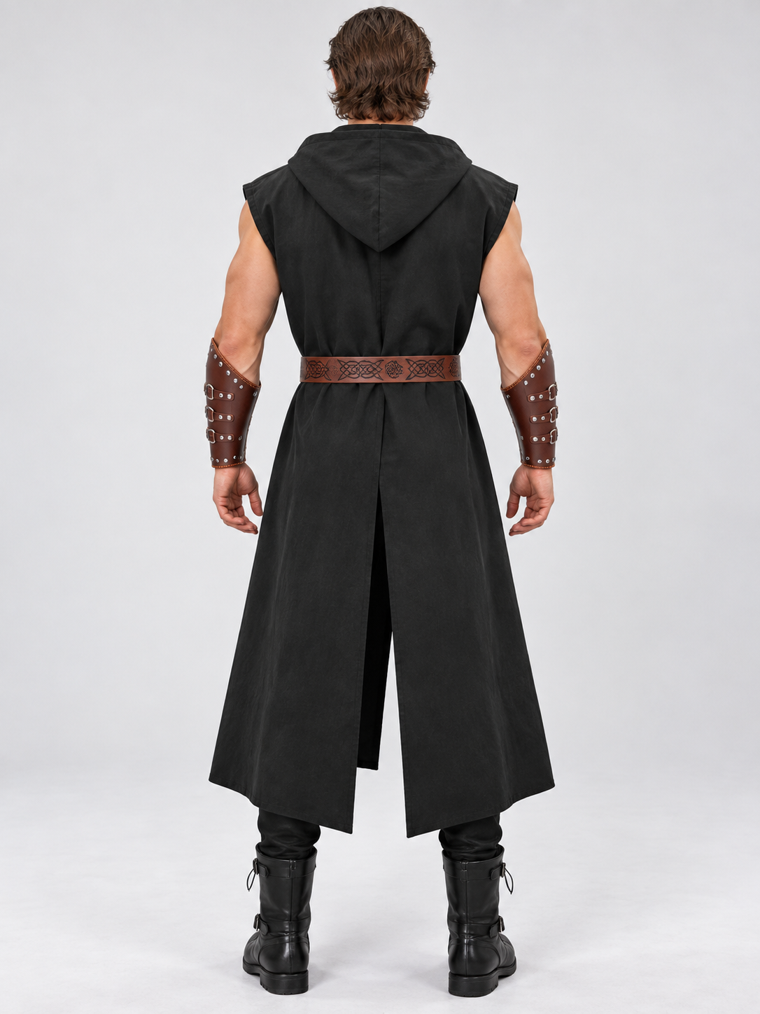 Medieval Costume: Hooded Tunic, Belt, and Bracers