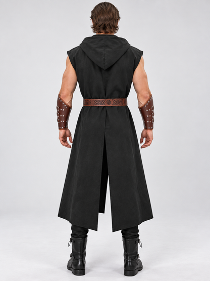 Medieval Costume: Hooded Tunic, Belt, and Bracers