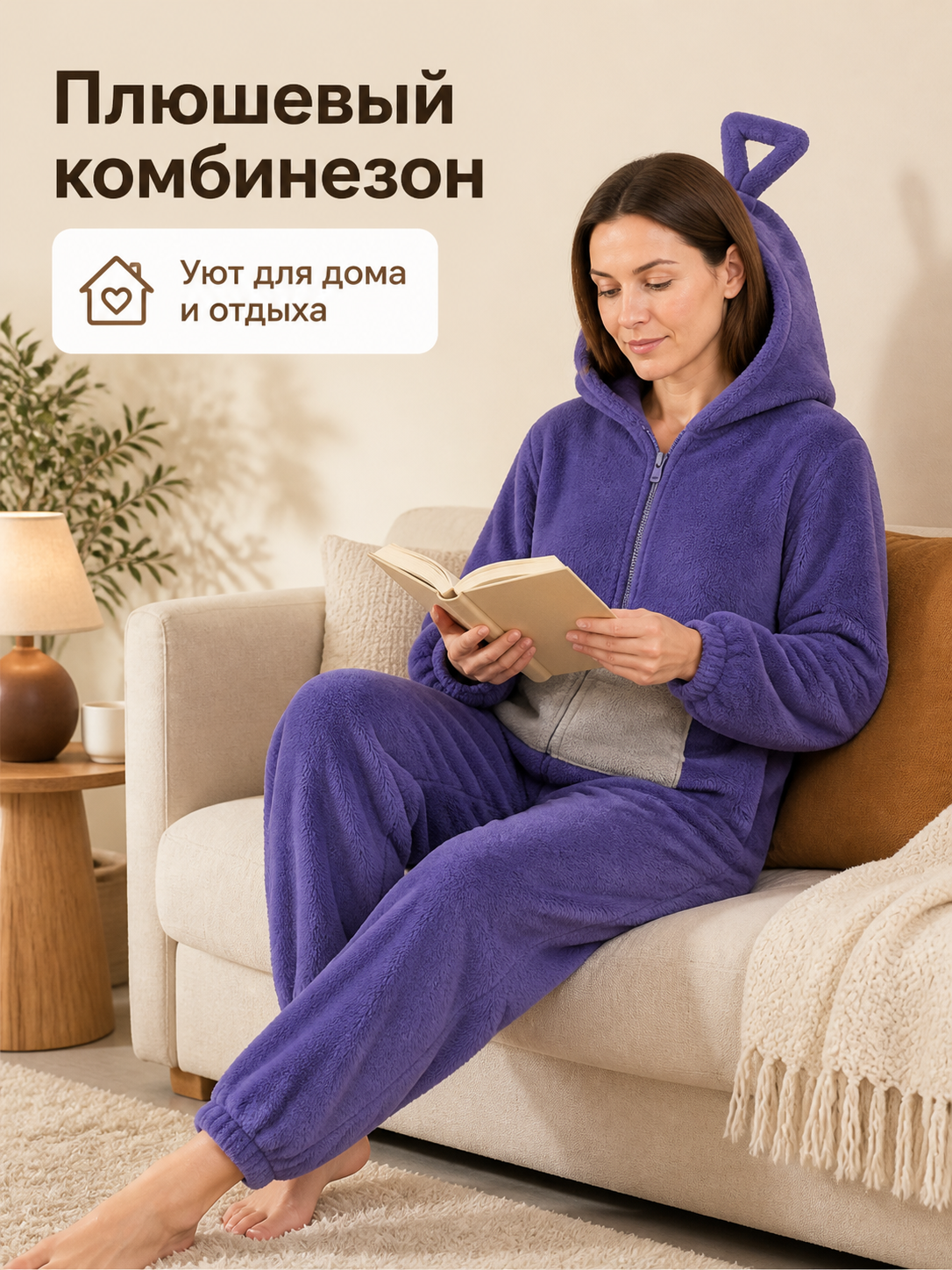 Hooded Tinky-Winky Kigurumi Pajama for Home