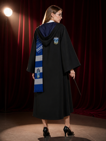 Ravenclaw Wizard Costume with Hood for Cosplay back view
