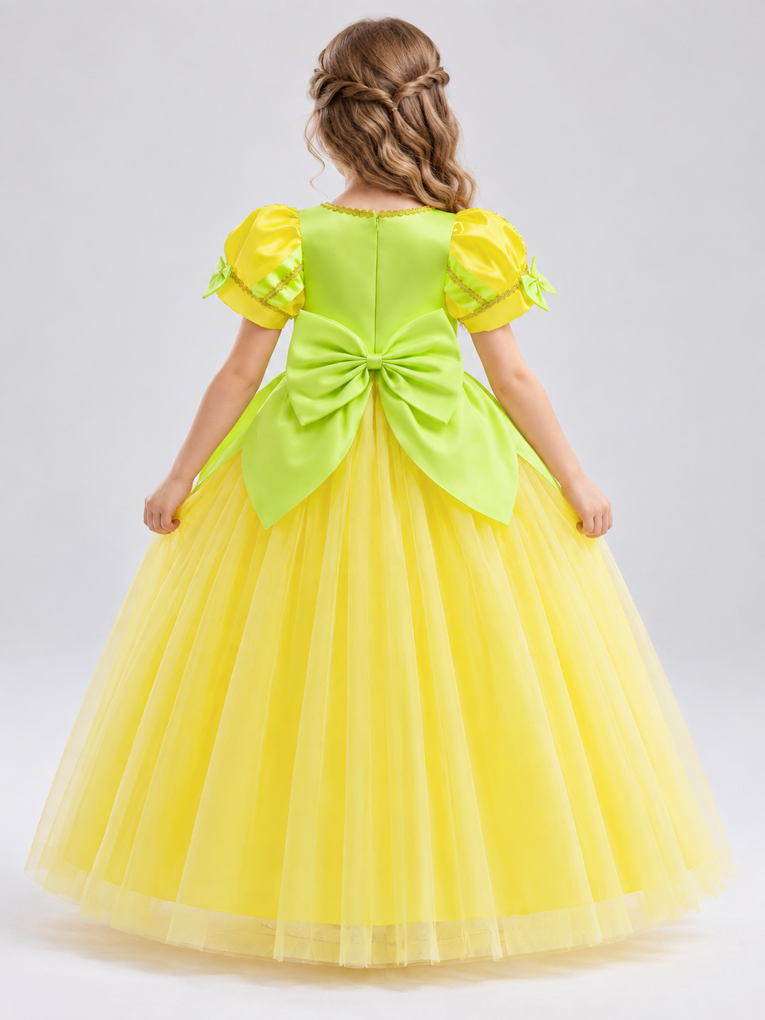 Kids' Costume Dress with Fluffy Skirt and Bow