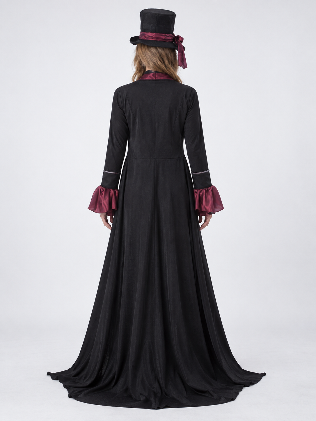 Adult Costume: Black and Burgundy with Top Hat