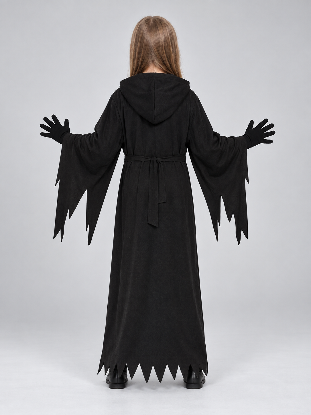 Carnival Costume with Hood and Gloves back view