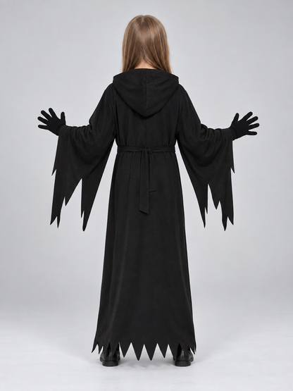 Carnival Costume with Hood and Gloves back view