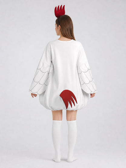 Adult Chicken Costume with Wings and Accessories