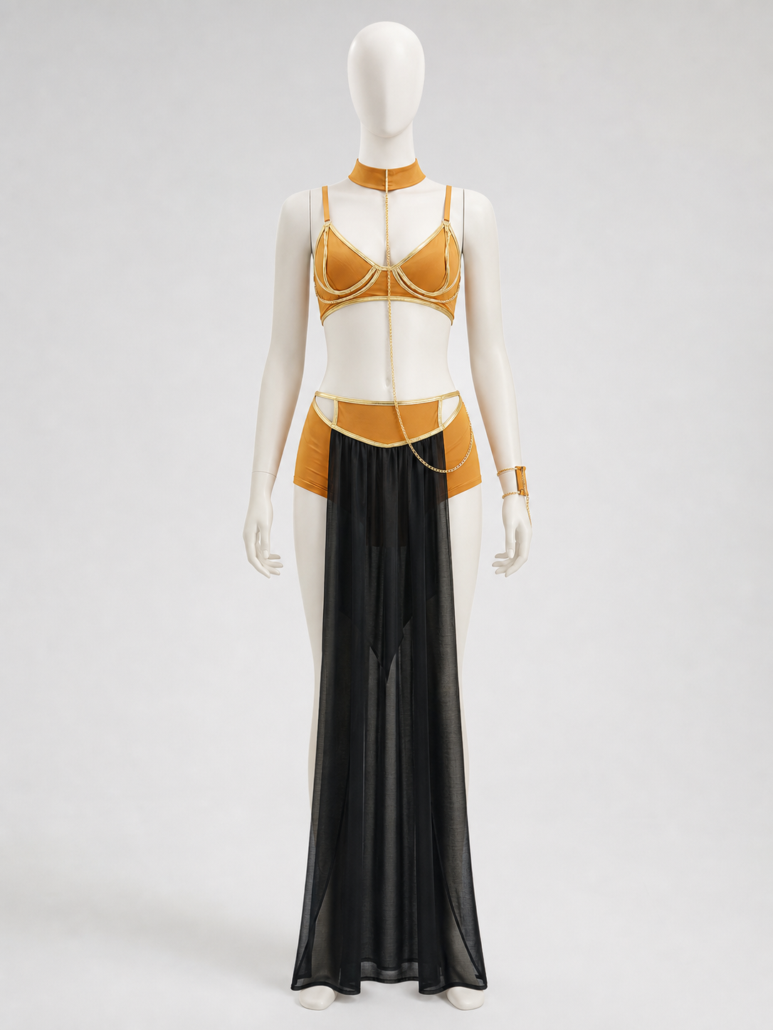 Egyptian Costume with Skirt and Accessories back view