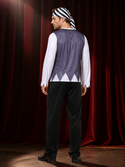 3D Skeleton Pirate Costume for Halloween back view