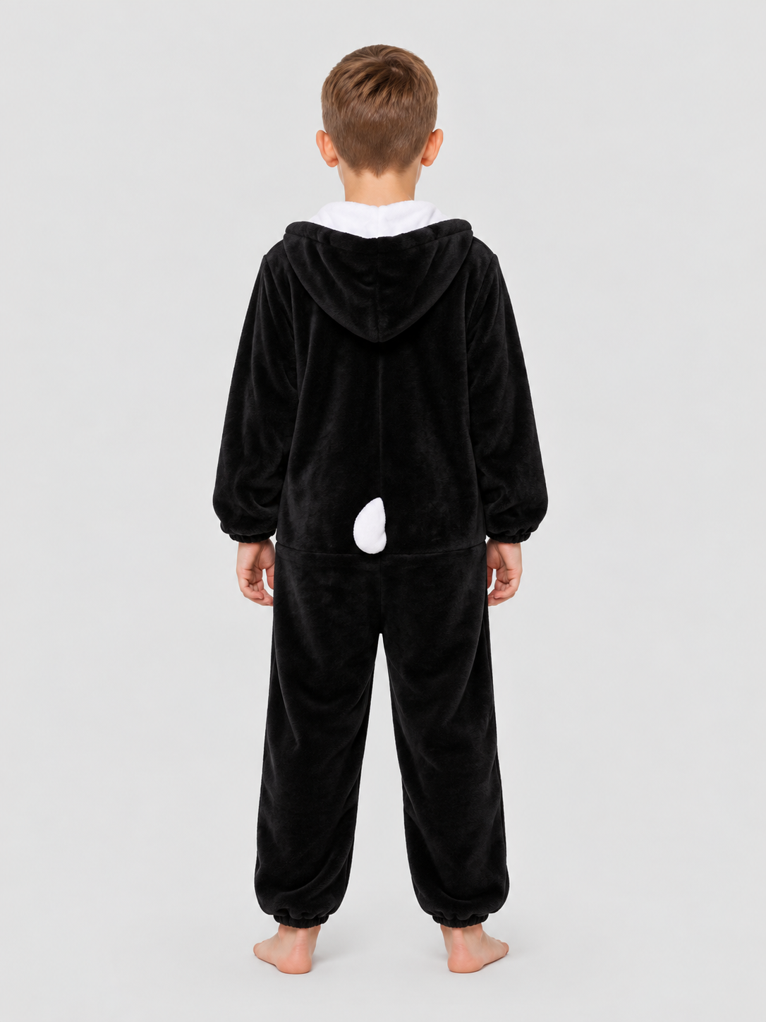 Kids' Pajama Jumpsuit Black with White Insert
