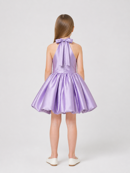 Tutu Dress with a Satin Sheen and Bow back view