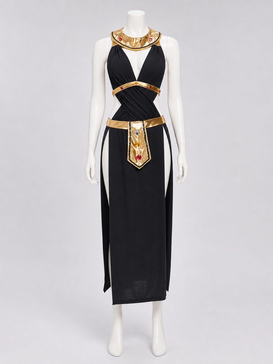 Black Cleopatra Costume with Gold Decoration