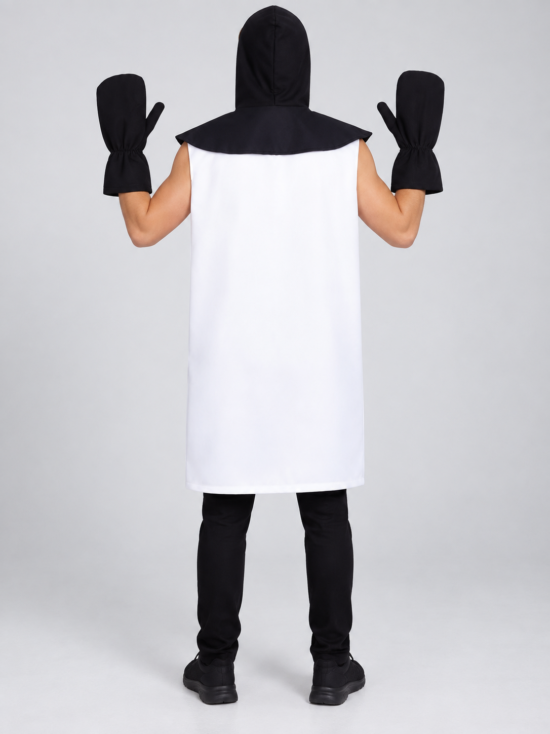 Cosplay Costume White with Black Hood and Gloves