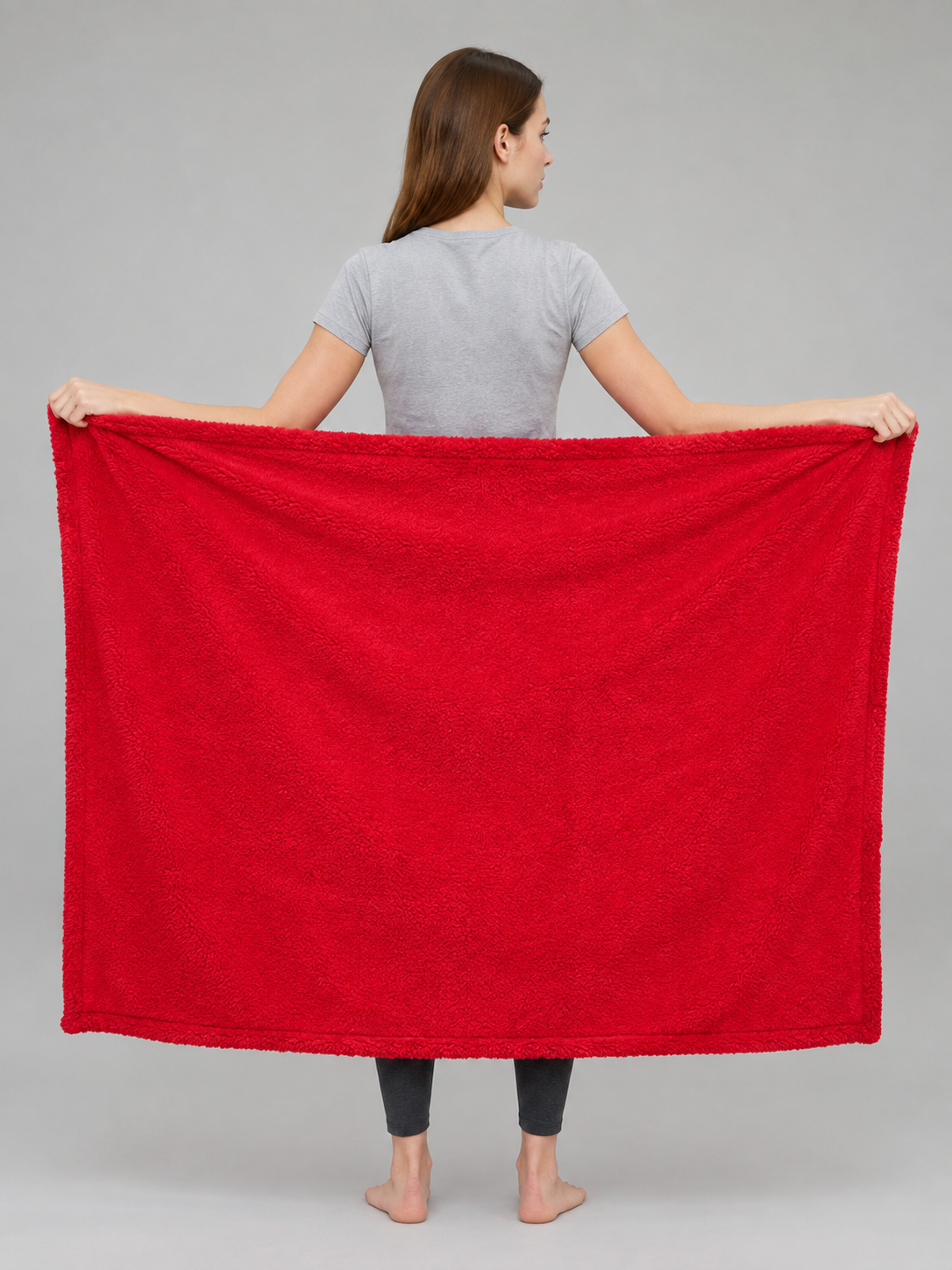 Reversible Water-Resistant Pet Blanket, Red back view