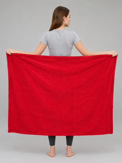 Reversible Water-Resistant Pet Blanket, Red back view
