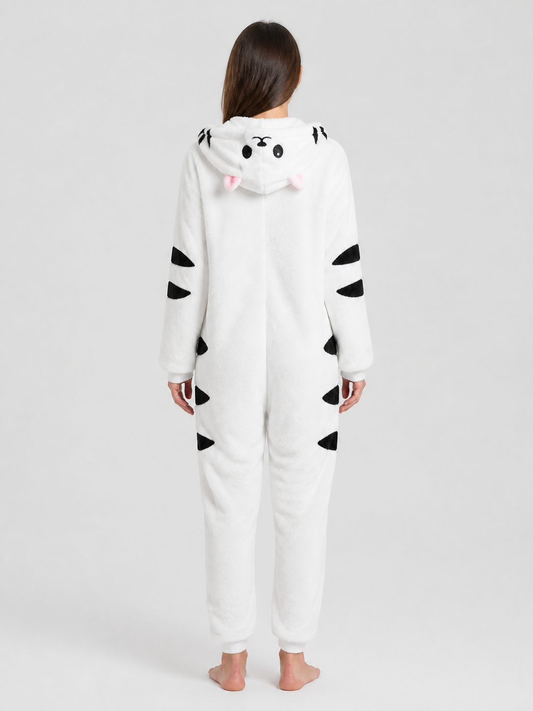 Husky Hooded Flannel Pajama Jumpsuit back view