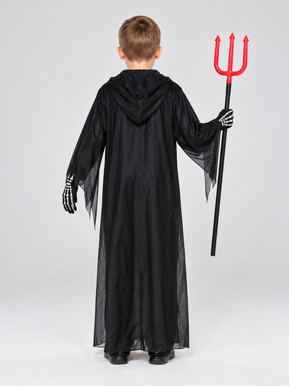 Skeleton Costume with Mask and Trident back view