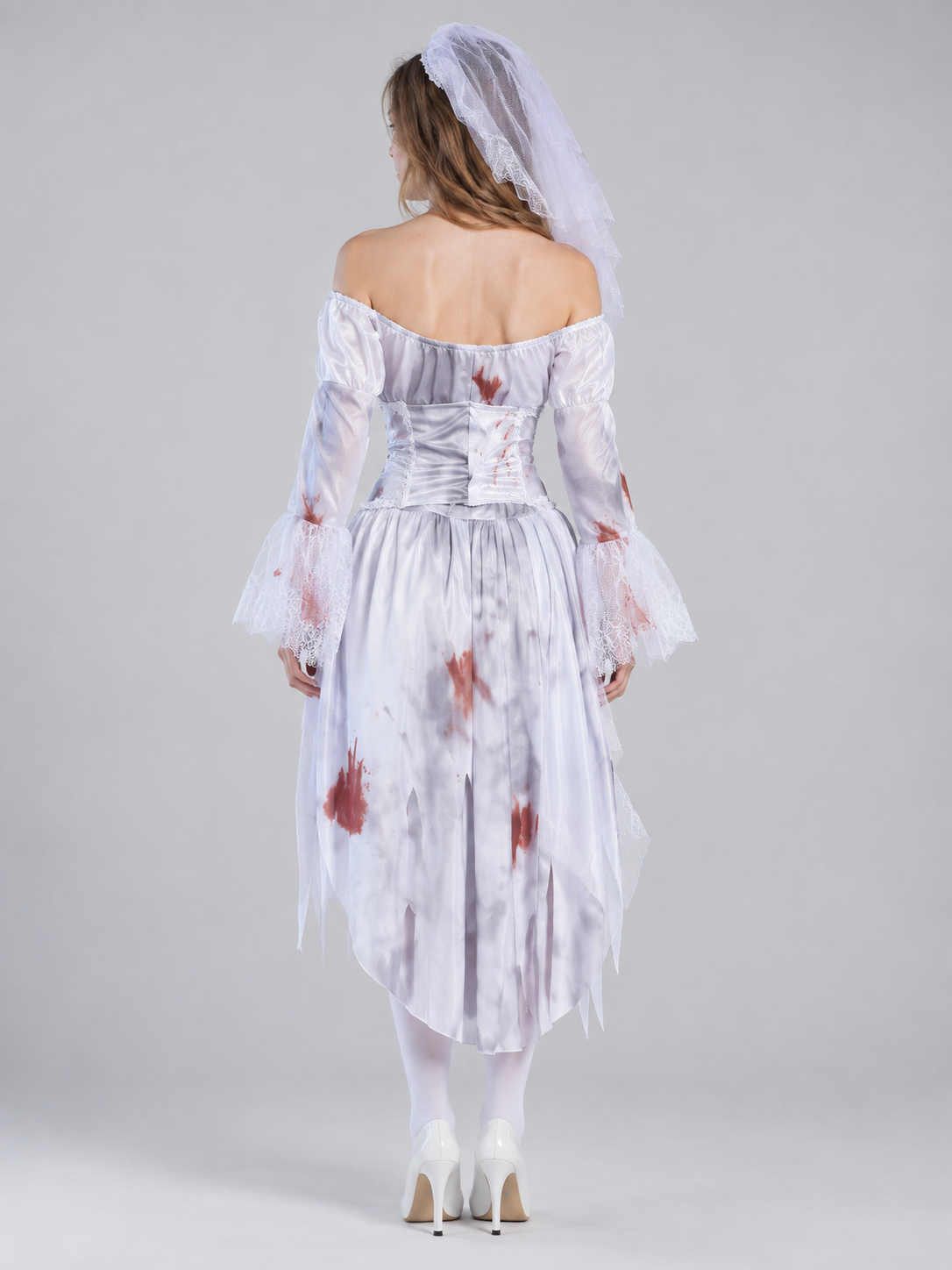Ghost Bride Costume: White Dress with Veil