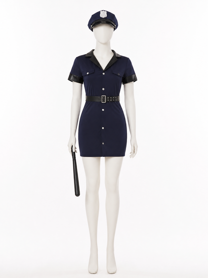 Women's Police Costume, Carnival T58-06 Dress back view