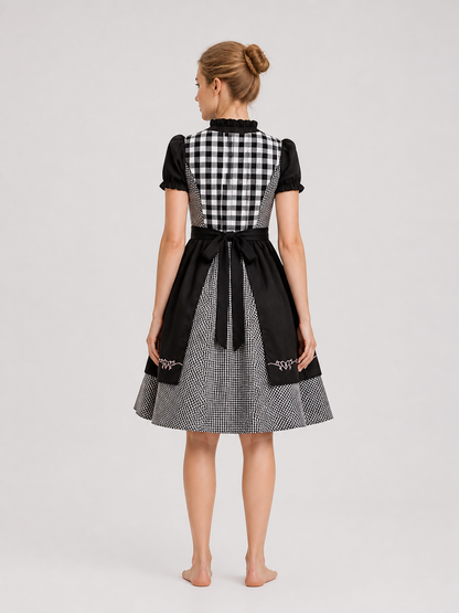 Square-Neck Dress with Puff Sleeves back view