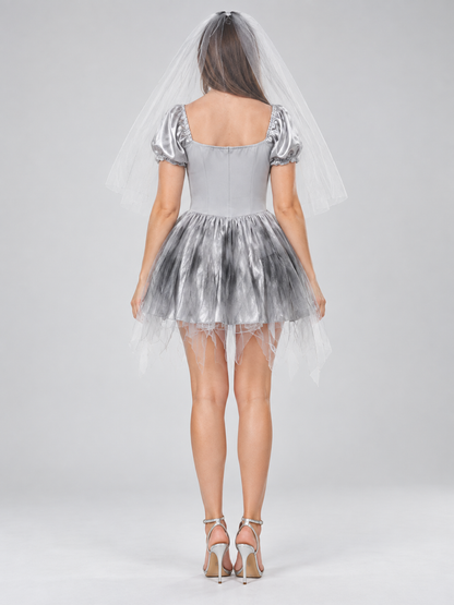 Ghost Bride Costume with Dress and Veil
