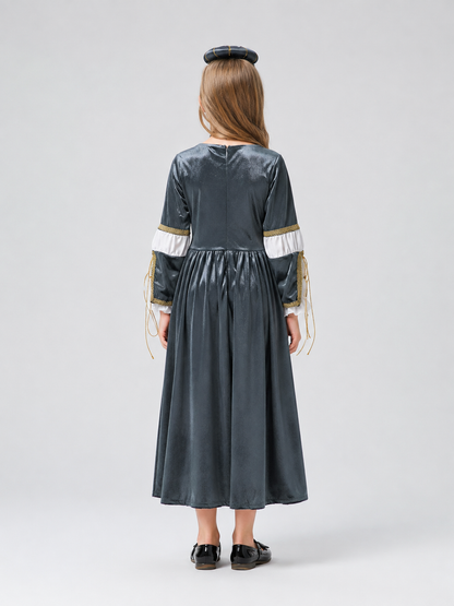 Medieval Carnival Dress with Head Accessory back view