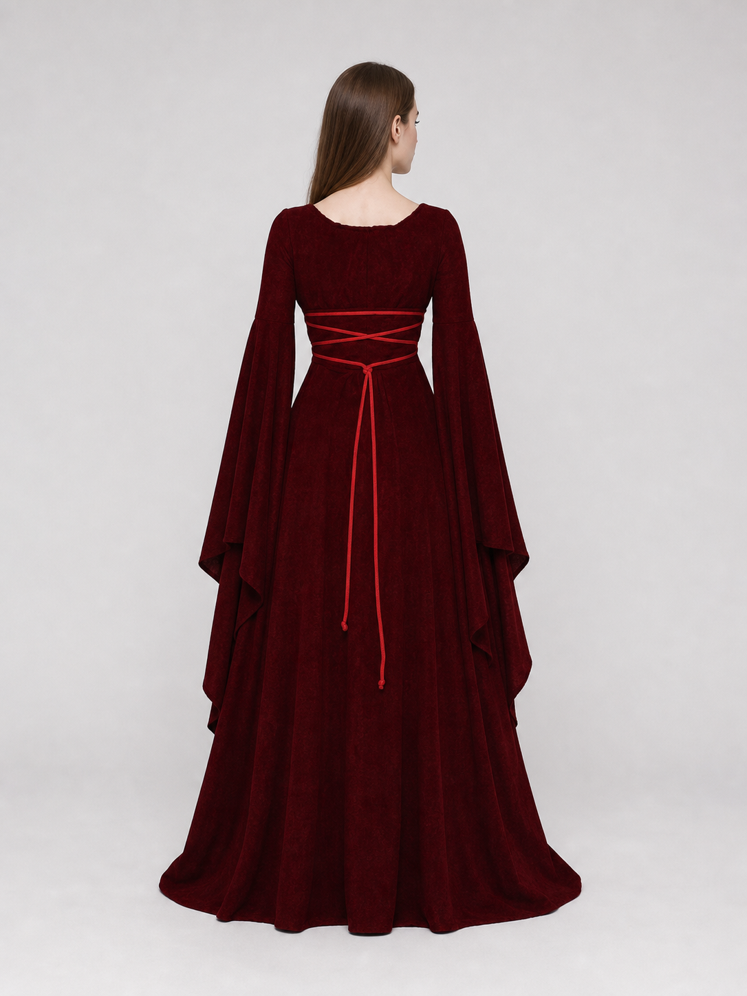 Maxi Dress with Corset Lacing and Ruffles