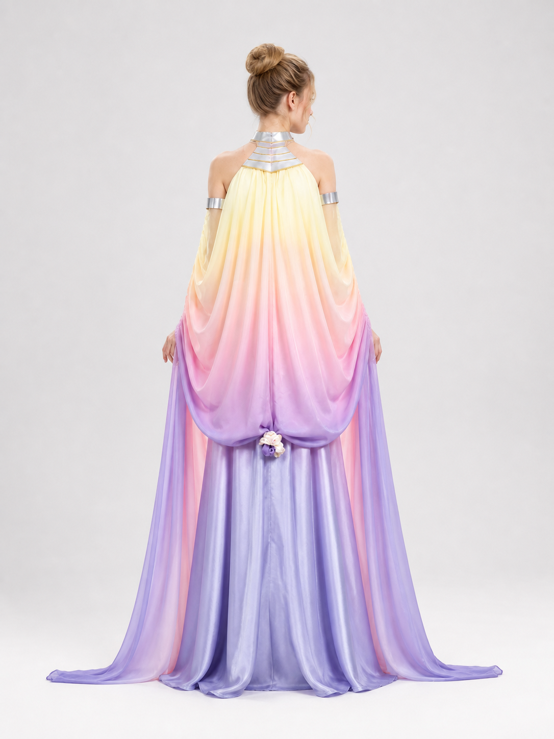Star Wars Padmé Amidala Cosplay Costume, Long Dress back view