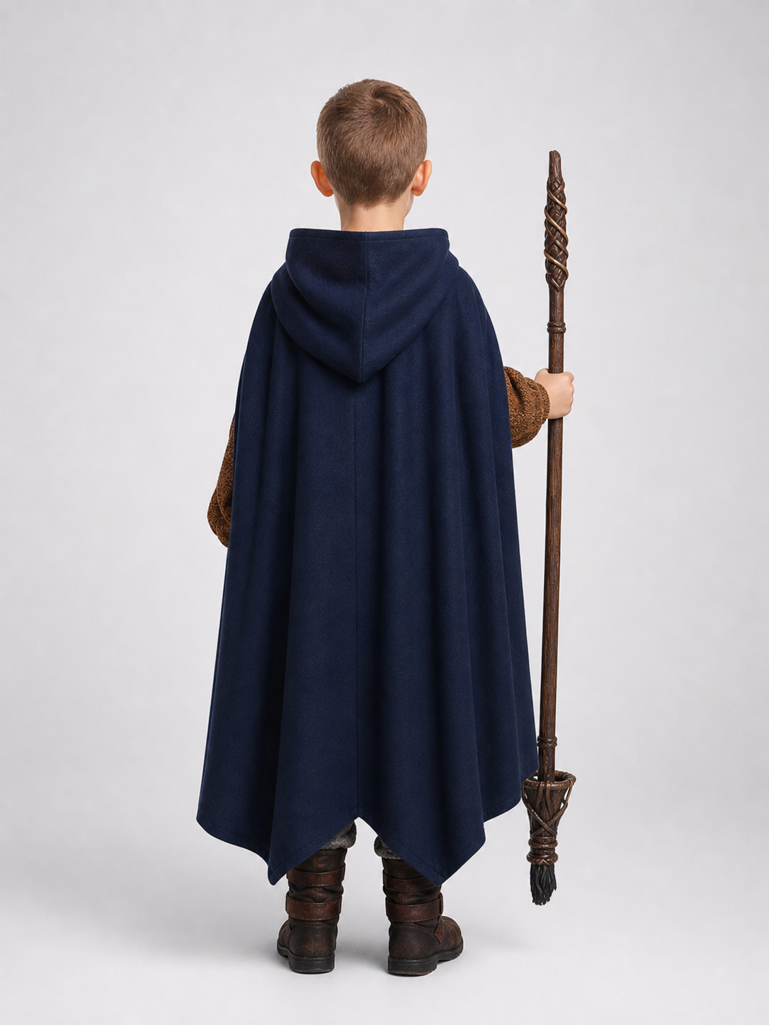 Dark Blue Hooded Costume Cloak
