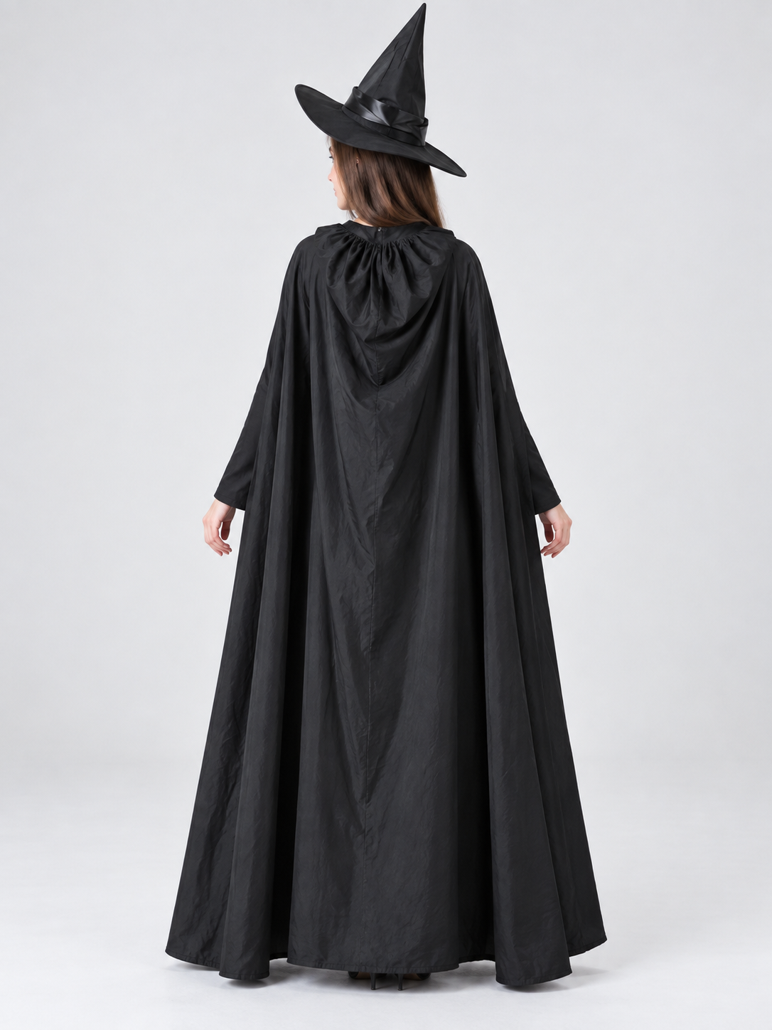 Black Witch Costume with Dress, Cape, and Hat