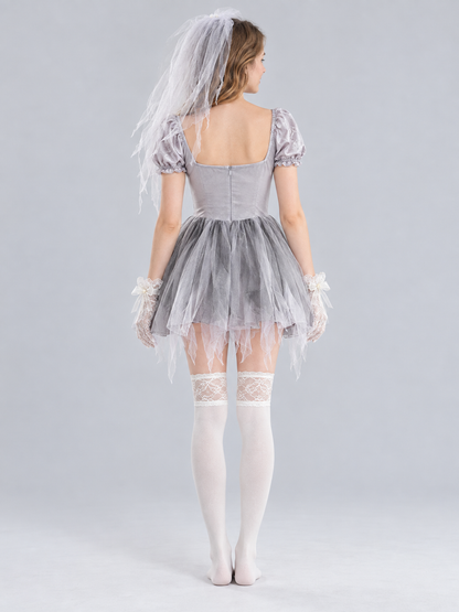 Ghost Costume with Veil and Fake Blood