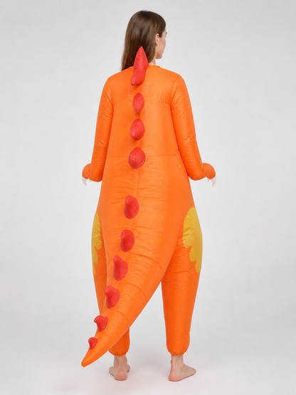 Inflatable Dragon Costume, Orange, One Size