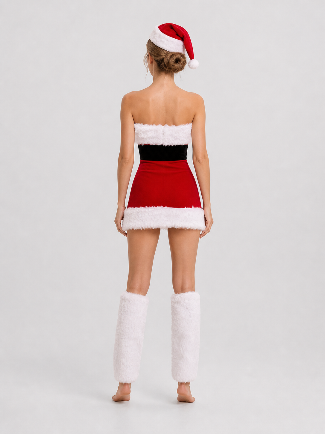 Santa Claus Christmas Costume with Dress back view