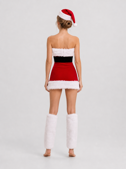 Santa Claus Christmas Costume with Dress back view