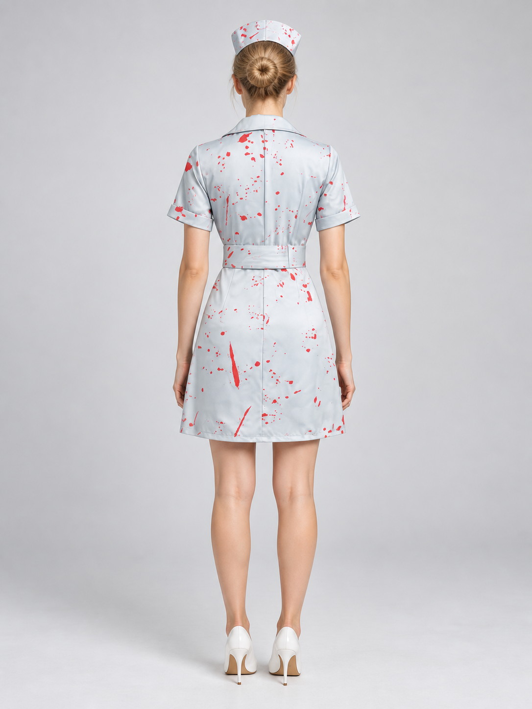 contrasting red splatter print womens_nurse_cosplay_costume_set product image 4
