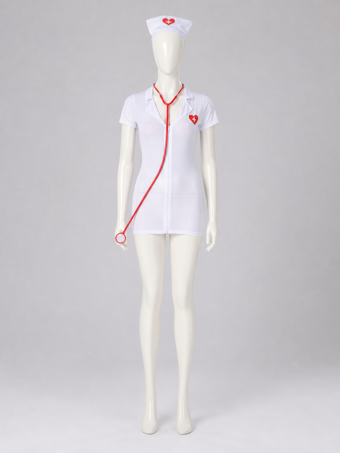 Healthcare Worker Costume for Cosplay, White with Red Cross