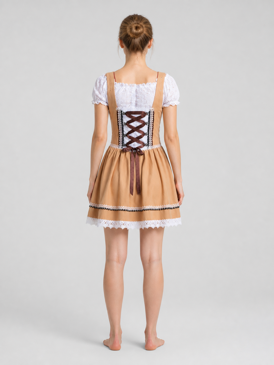 Oktoberfest Dress with Lace and Lacing, S–XXL back view